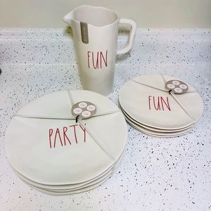 Rae Dunn Fun + Party Set In Red